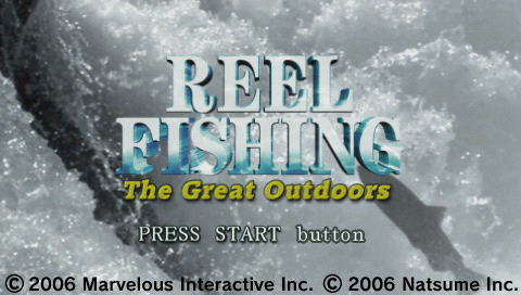 Reel Fishing The Great Outdoors title screen for PSP